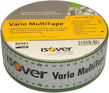 Isover Vario MultiTape je jednostranná, vysoce flexibilní lepicí páska. Jedinečná flexibilita a roztažnost a také velmi vysoká přilnavost.