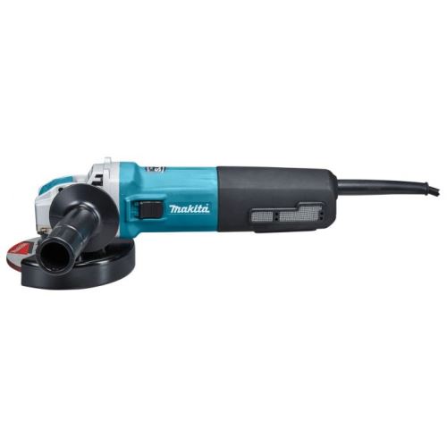 Makita GA5080RX02 úhlová bruska se systémem X-LOCK, kompaktním designem a funkcí tlumení torzního kmitání pro plynulý běh.