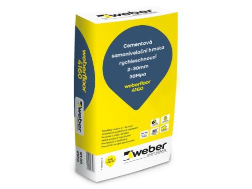 Weber Weberfloor 4160 – samonivelační cementová hmota pro stabilní podklady v interiéru

