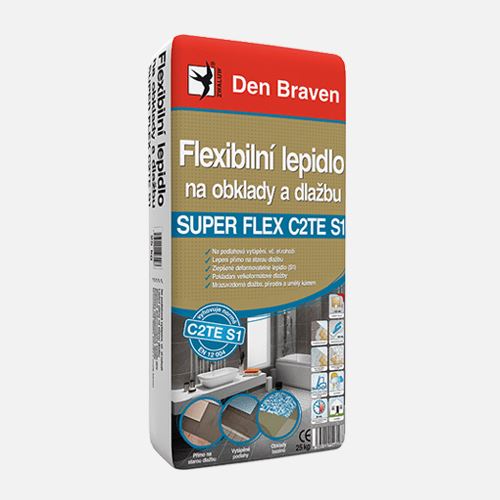 Flexibilní lepidlo na obklady a dlažbu SUPER FLEX C2TES1 Den Braven , pytel 25 kg